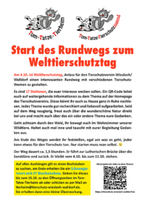 Welttierschutztag Hinweisschild-1